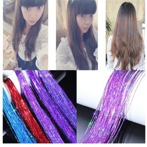 Women Fashion Long Glitter Hair Tinsel Extensions Highlights