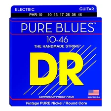 DR Strings Pure Blues Electric Guitar Strings Pure Nickel Medium 10-46