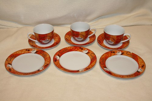 Flirt 6 teilig Cappucino Set Tassen Untertassen Teller Kaffee Service Ritzenhoff - Bild 2 von 5