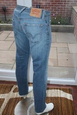Jeans 514 Levi W30 L32 blu slim fit gamba dritta 30R Levi's Holed Distress