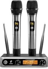 TONOR Wireless UHF Mic System Dual Cordless Dynamic Handheld Microphone Station