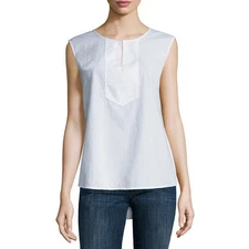 Liz Claiborne Sleeveless Bib Top Size L, XL New Msrp $38.00 White