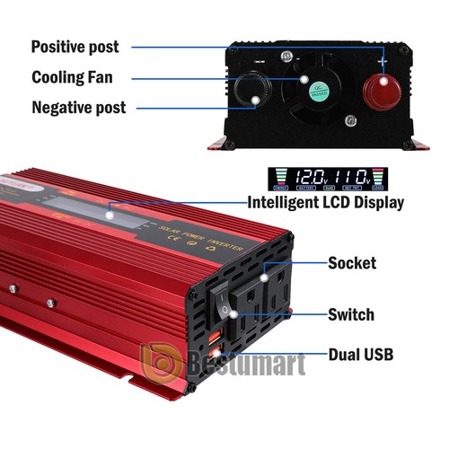 7000W Pure Sine Wave Power Inverter DC 12V 24V To AC 110V 220V Voltage Converter - Picture 95 of 126