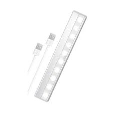 LED Closet Light 10 LEDs Dimmer USB Rechargeable Light Bar for Wardrobe Kitchen