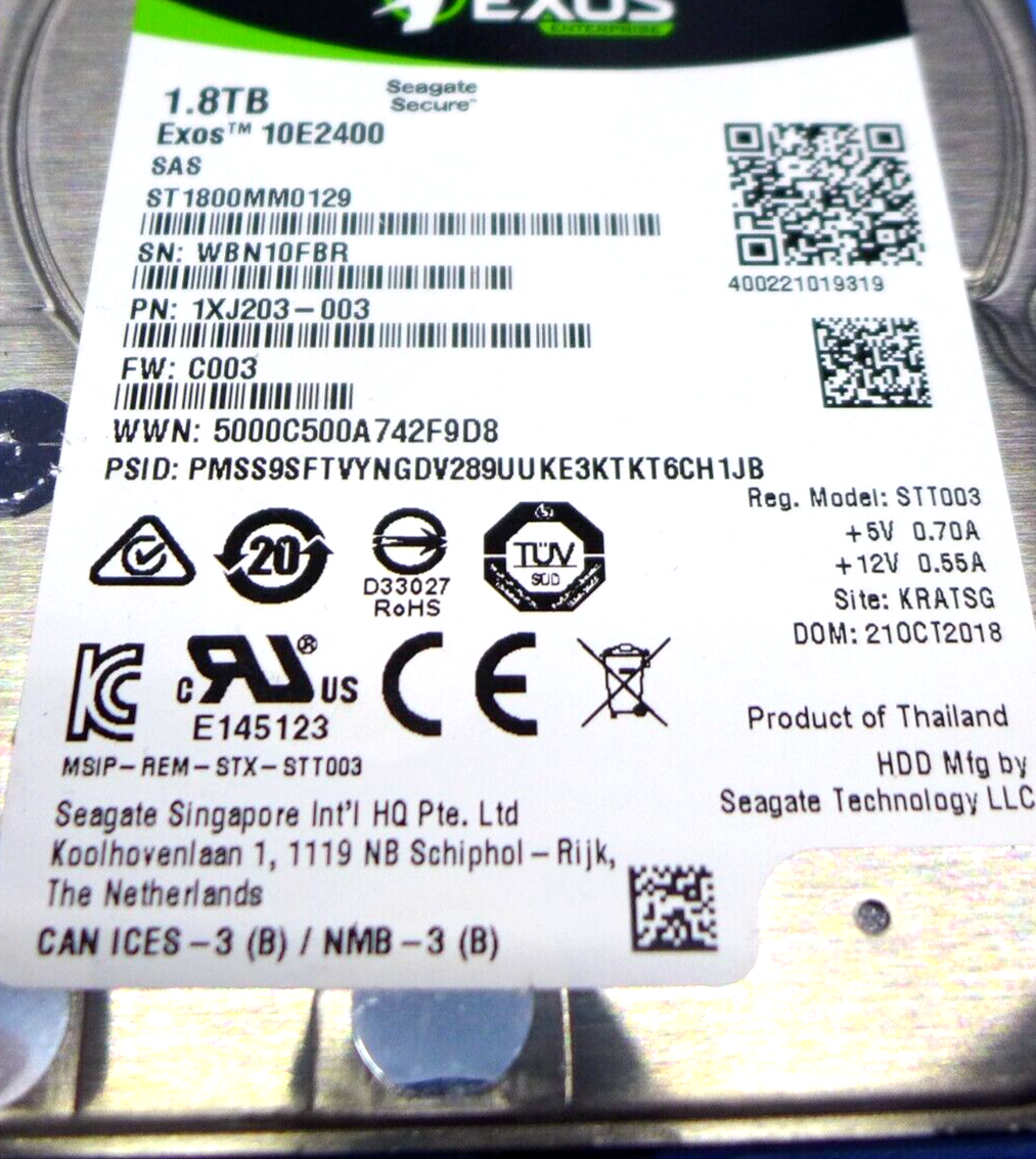 Seagate Exos 10E2400 ST1800MM0129 1.8TB 2.5