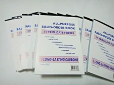 50X-3 part Sales Order Book Receipt Invoice Triplicate 30 sets Form 5.75"X8.50" 
