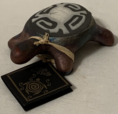 SIGNED J. Diller Raku Potteryworks Fetish Turtle - New with tag