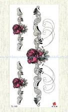  waterproof tattoos rose tramp stamp temporary tattoo
