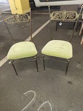 Coppia Di Sedie Stile Chiavarine In Ottone Anni 50 