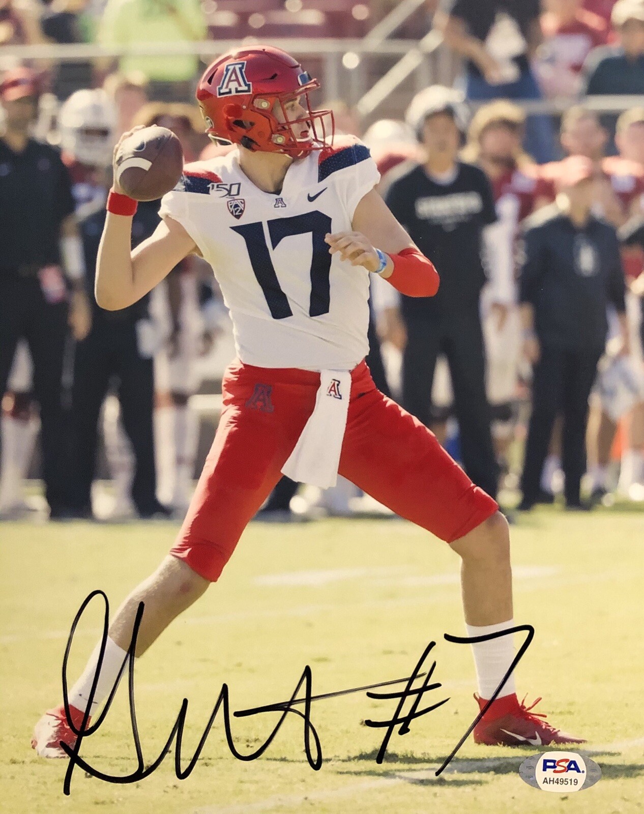 Grant Gunnell Signed Autographed Arizona Wildcats 8x10 Photo Bear Down Psa/Dna 