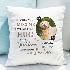Personalised Photo Pet Memorial Cuddle Cushion, Dog Memorial, Cat Memorial