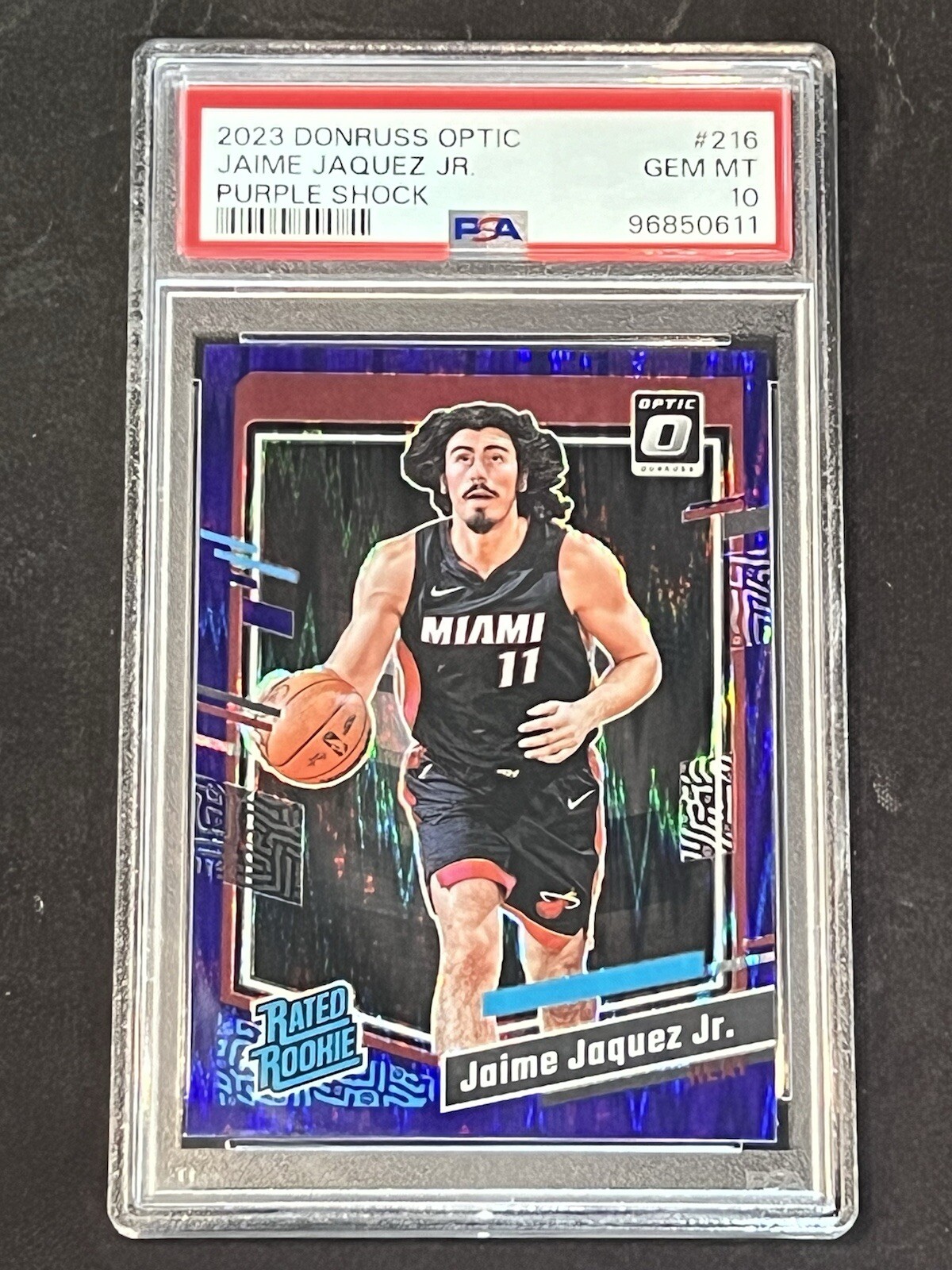 2023-24 Jaime Jaquez Donruss Optic Purple Shock #216 PSA 10 Gem Mint Rookie