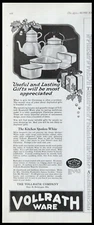 1920 VOLLRATH Enamel Ware Teapot Coffee Pot Vintage Kitchen Decor PRINT AD