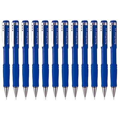 Pentel Twist-Erase III Mechanical Pencil 0.5mm Blue Barrel 12 Pack (QE515C) 