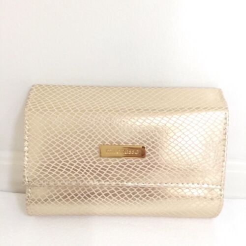 Mirenesse Boutique Gold Glam Tri-Fold Make-up Travel Clutch with Removable Bag - 第 1/8 張圖片