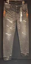 Purple Brand Designer Men's Jeans Size 36 Splash-ink Paint -New w/ Tags