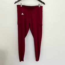 Adidas Climalite Leggings Womens Maroon Burgu...