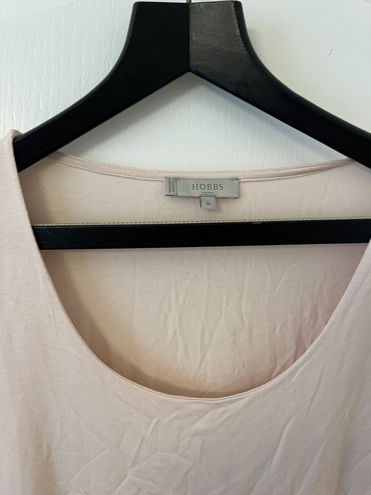 HOBBS 3/4 Sleeve Double Layer Jersey Top Scoop Neck Size M pink