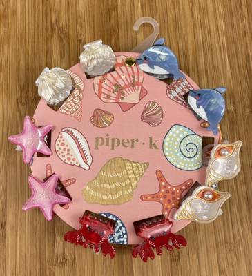 PIPER K Hair Claw Clip Set Beach Turtle Crab Whale Lobster 