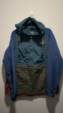 Size M Medium LL Bean Mens Mountain Anorak Jacket Aztec 1/2 Zip Pullover Hooded