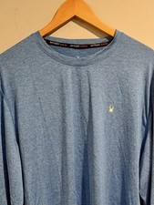 New Spyder XL Swim Men's Long Sleeve T-Shirt UPF50 Swim Rash Guard Blue