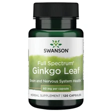 Swanson Full-Spectrum Ginkgo Leaf 60 mg 120 Capsules