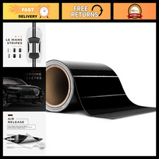 Gloss Black Air-Release Adhesive Vinyl Tape Roll 3" x 20ft for Crafting  DIY