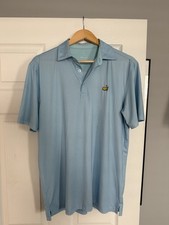 The Masters Tech Performance Light Blue Polo Golf Shirt - Men  s Small