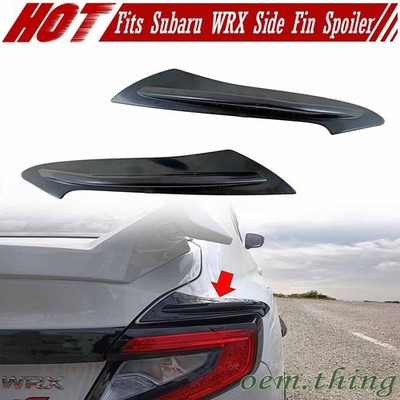 Matte Black Fits Subaru WRX VB 5th 4D Sedan Rear Trunk Side Fin Spoiler 22-26
