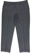 Zanella Parker Dress Pants Size 36x29 Wool Cuffed Trouser Slacks Gray Blue