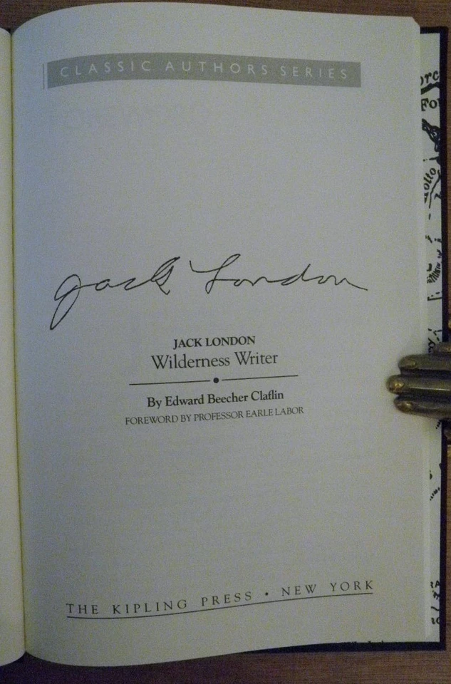 JACK LONDON WILDERNESS WRITER by Edward Beecher Clafin 1988 HBDJ Juvenile Bio — 第 4/4 张图片