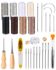 30 Pcs Leather Sewing Kit, Upholstery Repair Kit Heavy Duty Sewing Kit with U...