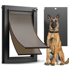 All Aluminum Dog Door for Exterior Door, Large Doggy Door, Heavy Duty Pet Door,