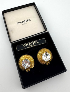 Chanel Authentic Clip on Earrings w/ Original Receipt & Box