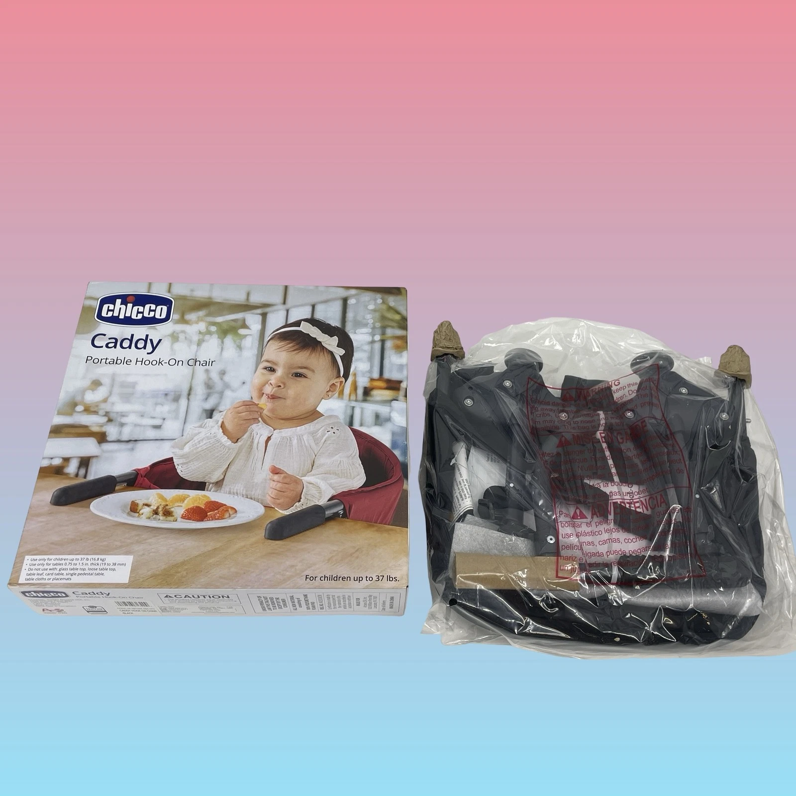 Chicco Caddy Hook-On Portable Chair for Babies up to 37lbs Black #DB3209
Opens in a new window or ta