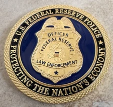 United States FEDERAL RESERVE POLICE LAW ENFORCEMENT Officer Challenge Coin