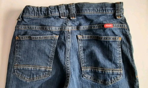 Wrangler Boys' Size 14 Adjustable Waist Denim Blue Jeans Medium Wash - Picture 3 of 4