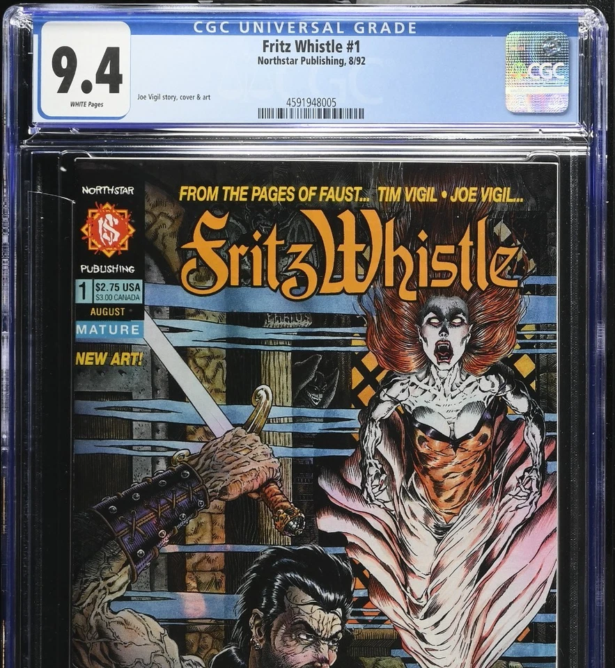 Fritz Whistle #1 - CGC 9.4 White - 1 of 3 in census - Faust - 1992 - Northstar - Image 3 of 4