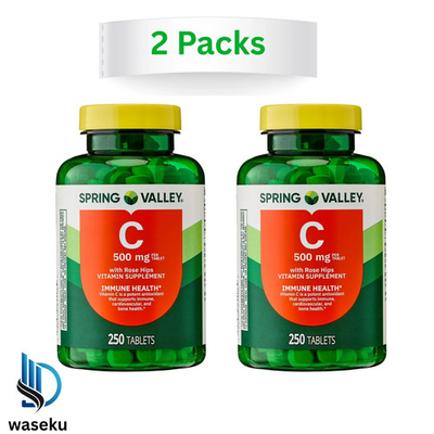 #ad 2 PK Spring Valley Vitamin C Supplement with Rose Hips Tablets 500 mg 250 Ct. $11.99