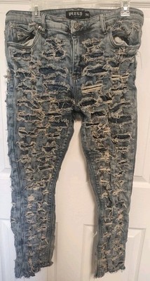 Pleks The World Is Ours Men's Distressed Jeans Size 36