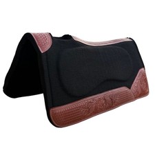 Resistance 31 x 32 Felt Gel Saddle Pad 1" Contoured Wither Relief Western Tooled