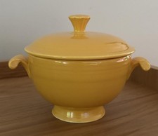 RARE Vintage 1936-1937 Fiesta Ware Yellow Covered Onion Soup Bowl +Lid