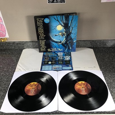 LP DOUBLE IRON MAIDEN FEAR OF THE DARK EMD 1032 UK 1ST PRESS 1992 NM-/NM- SUPERB