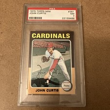 John Curtis 1975 Topps Mini PSA 7 St Louis Cardinals