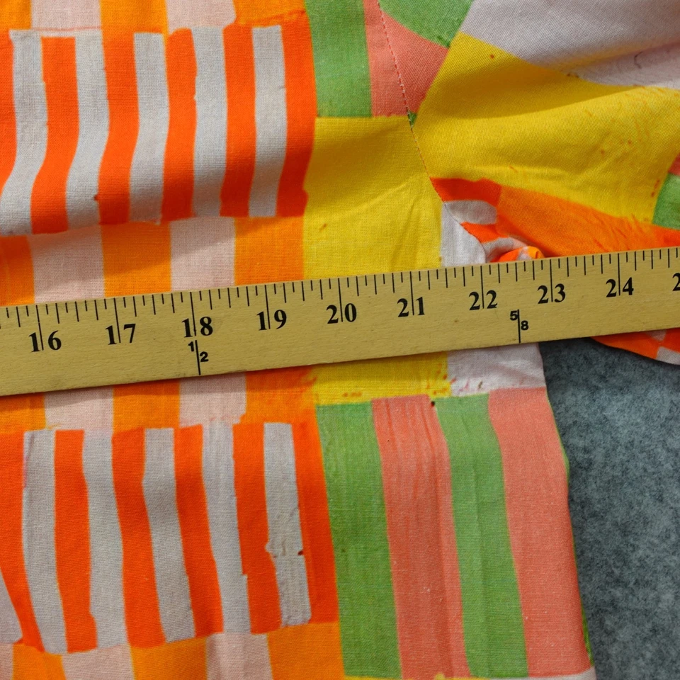 Patchwork Shift Kaftan Dress Womens L Colorful Striped Art to Wear Midi Oversize - Image 3 of 4