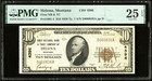 New Listing1929 $10 The First National Bank & Trust Company of Helena Montana, Pmg 25 Epq