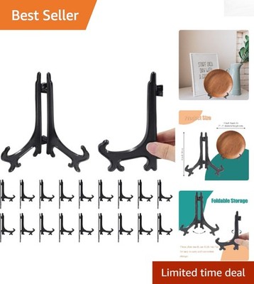 Lightweight 25 Pcs Black Easel Stands - 4 Inch Display Holders for Events