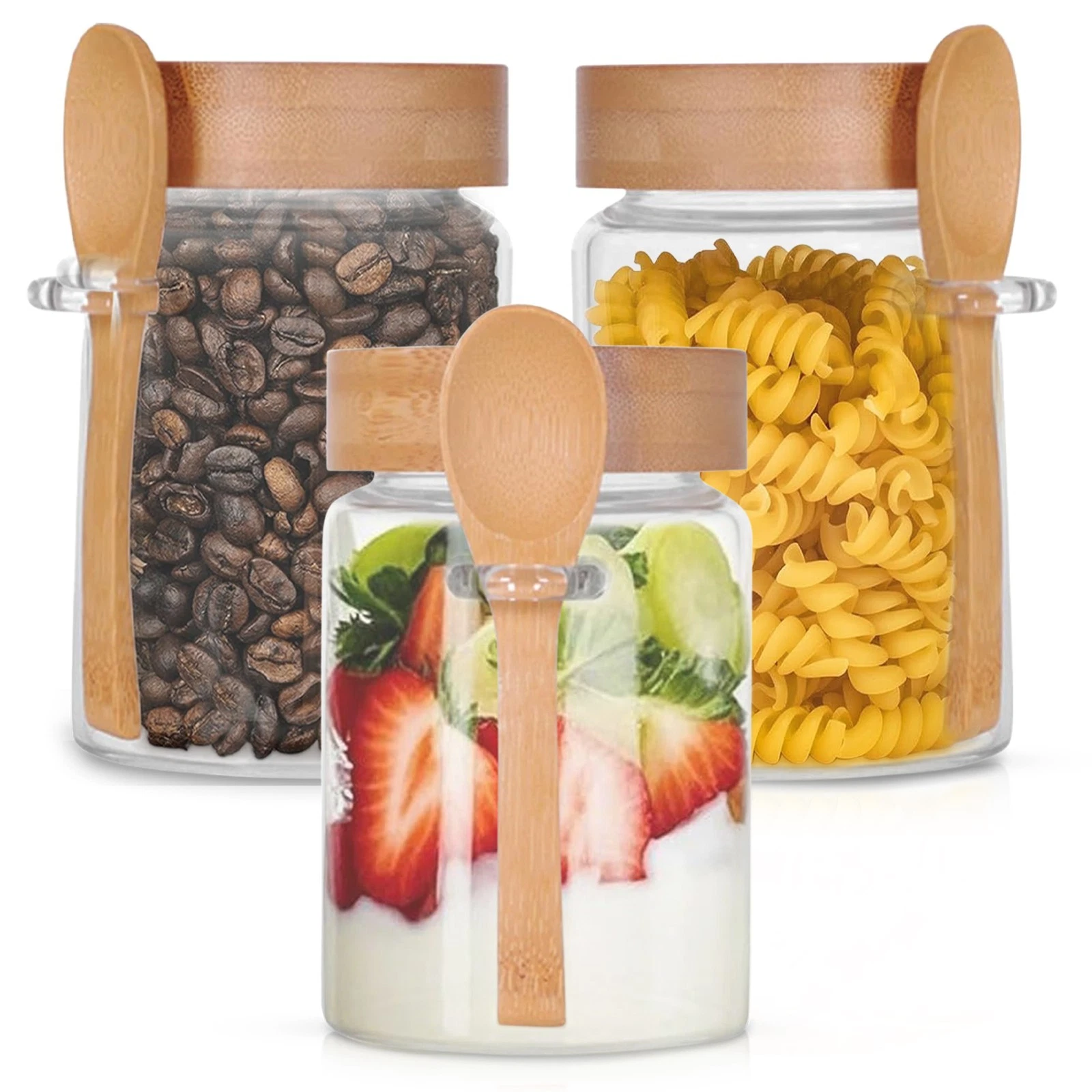 3 Piece Airtight Glass Storage Jars With Spoon - Glass Food Storage Container
Opens in a new window