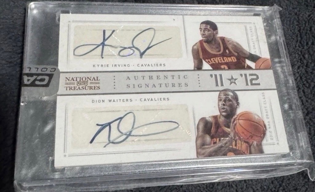 2012 National Treasures Kyrie Irving Dion Waiters Dual Auto /49 