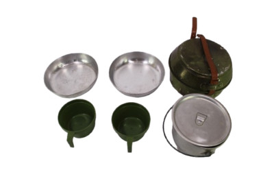 Bull Dog Brand Aluminum Nesting Camping Cooking Japanese Pan Bowl & Pot Mess Kit